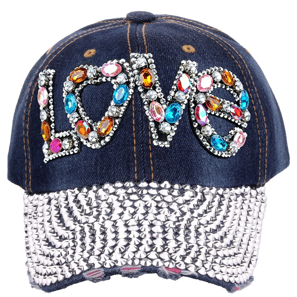 Wholesale Cotton LOVE Letter Dot Diamond Baseball Cap